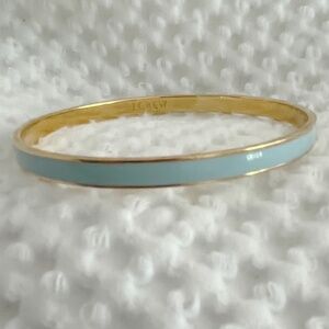 New J.Crew Light Blue Enamel and Gold Bangle